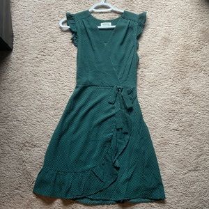 Green polka dot dress size small